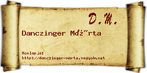 Danczinger Márta névjegykártya